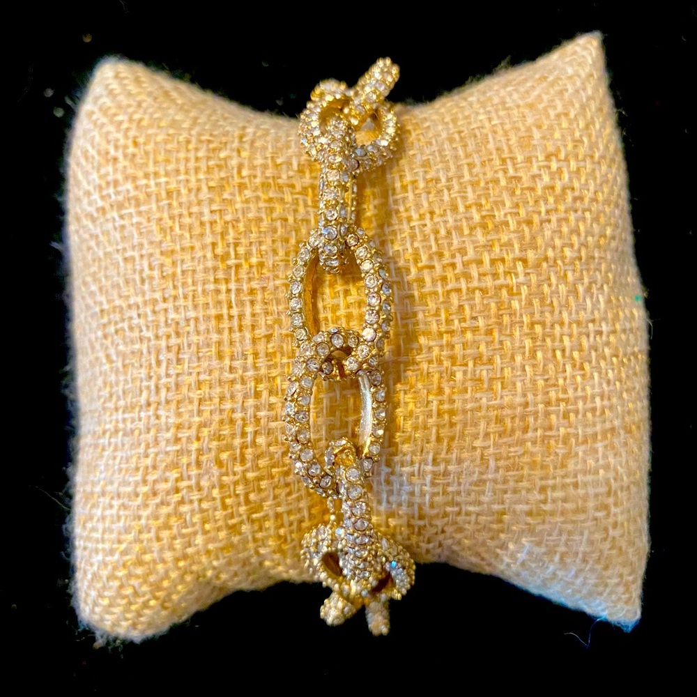 JCrew bracelet •pave crystal covered chain •VGUC